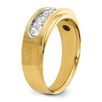 14k Men's Polished and Brushed 5-Stone 1 Carat AA Quality Diamond Ring - Sophia Jewelers