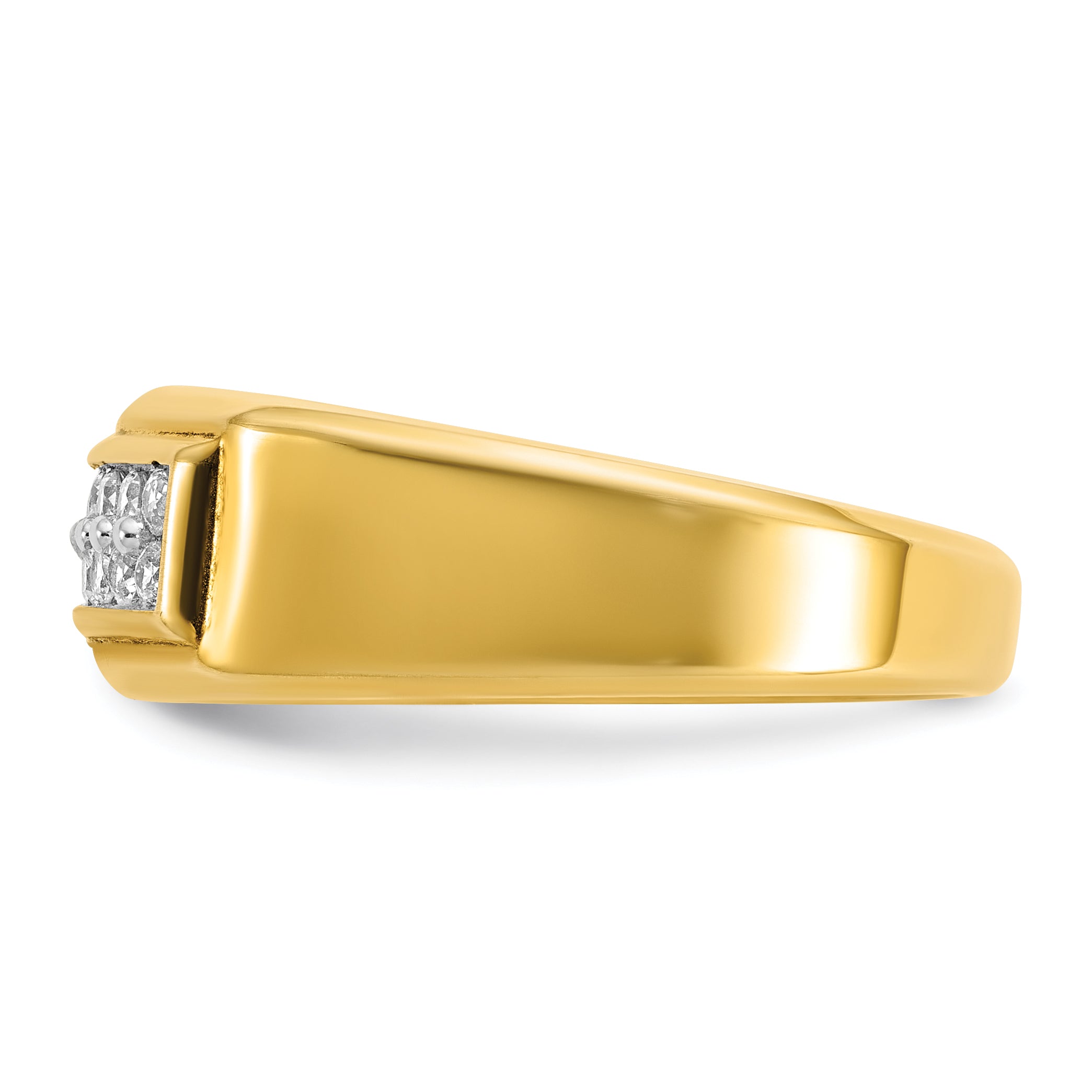 10k Men's Polished 2-Row 1/3 Carat A Quality Diamond Ring