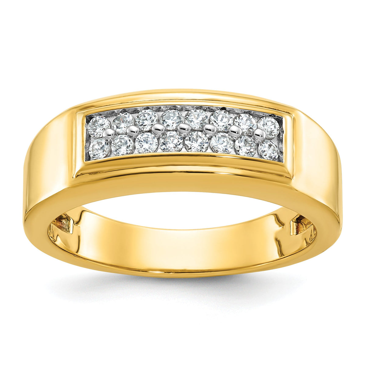 Men's Two-Row Diamond Ring in 10K Yellow Gold (1/3 ct. tw.), Size 10 - Sophia Jewelers Main image