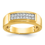 10k Men's Polished 2-Row 1/3 Carat A Quality Diamond Ring