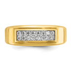 14k Mens Polished 2-Row Ring Mounting, Mounting Only - Sophia Jewelers