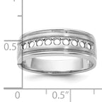 14k White Gold Nine Stone Polished Brushed and Grooved Ring Mounting, Mounting Only - Sophia Jewelers