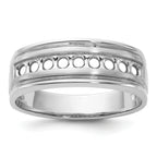 14k White Gold Nine Stone Polished Brushed and Grooved Ring Mounting, Mounting Only - Sophia Jewelers