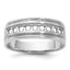14k White Gold Nine Stone Polished Brushed and Grooved Ring Mounting, Mounting Only - Sophia Jewelers