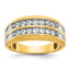 14k with White Rhodium Men's Polished Two-Row 3/4 Carat AA Quality Diamond Ring - Sophia Jewelers