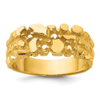 14k Mens Polished Nugget Textured Ring Mounting, Mounting Only - Sophia Jewelers
