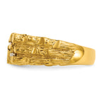 14k Men's Polished Nugget Texture 1/4 Carat AA Quality Diamond Ring - Sophia Jewelers