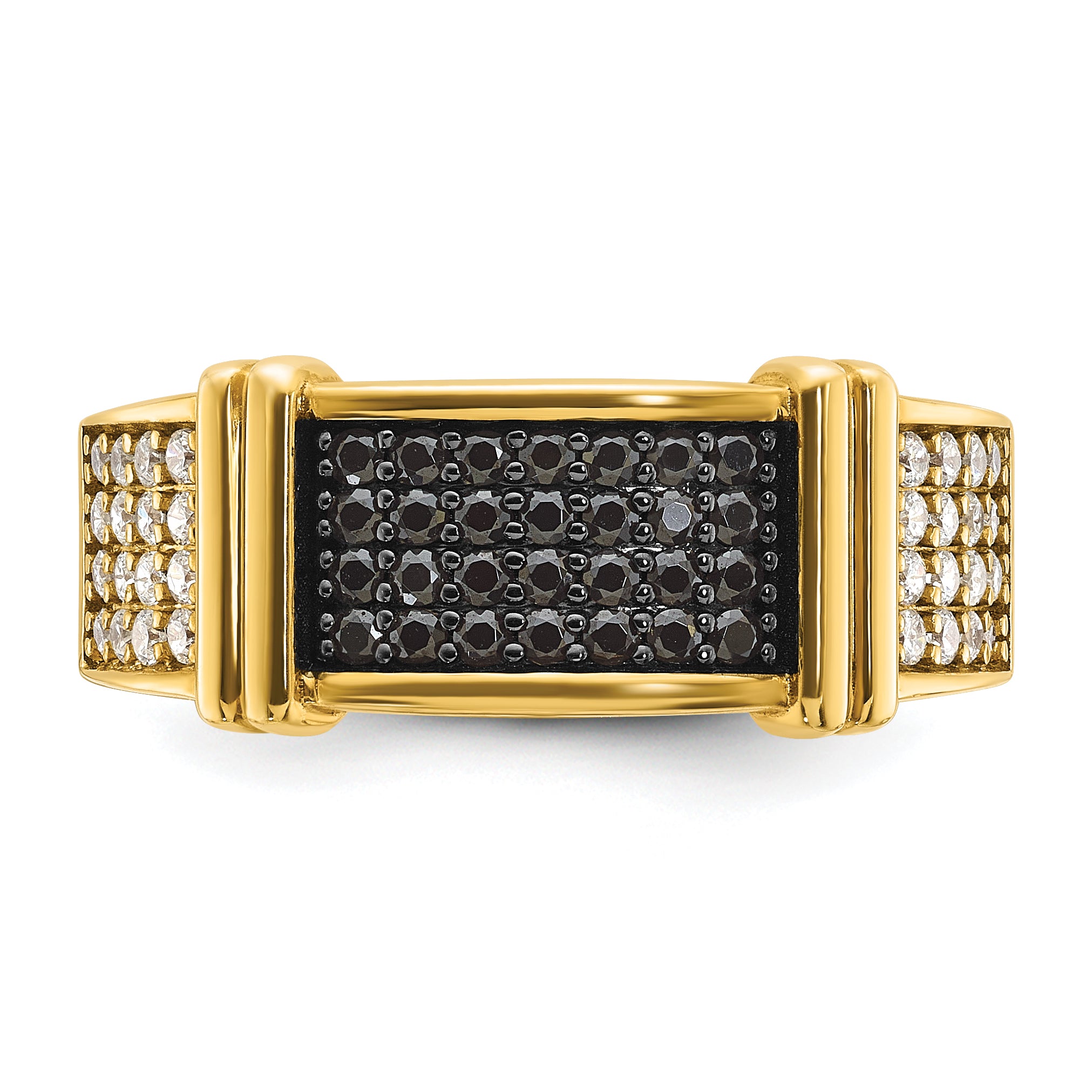 10ky Men's Black and White Diamonds w/ Black RH Complete Ring
