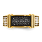 14k Mens 5/8 carat Black and White Diamond Complete Ring - Sophia Jewelers