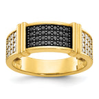 14k Mens 5/8 carat Black and White Diamond Complete Ring - Sophia Jewelers