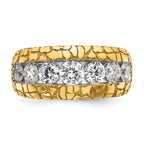 14k Mens Diamond 7-Stone Nugget Ring Mounting, Mounting Only - Sophia Jewelers