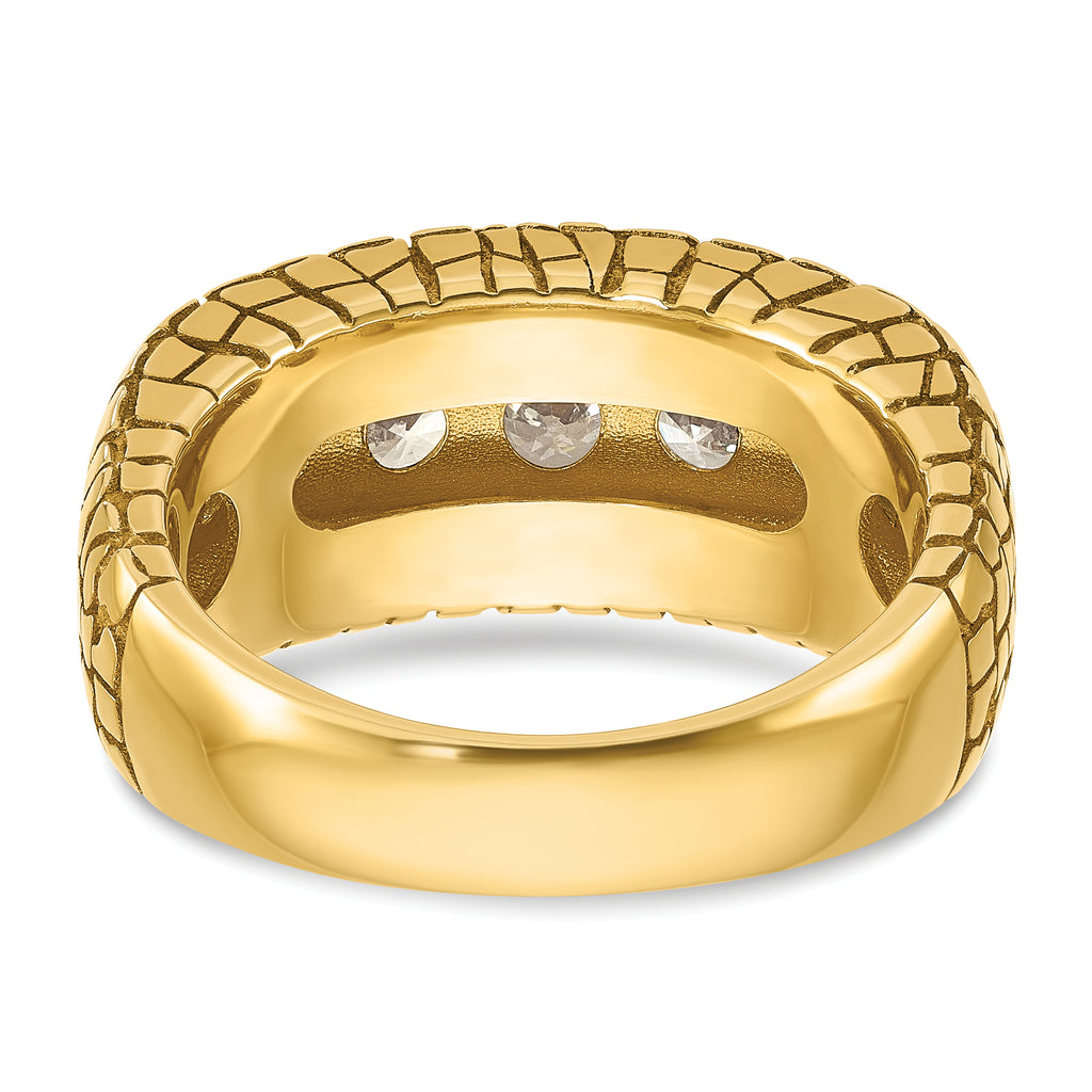 14k Mens 2 carat Diamond 7-Stone Nugget Complete Ring - Sophia Jewelers