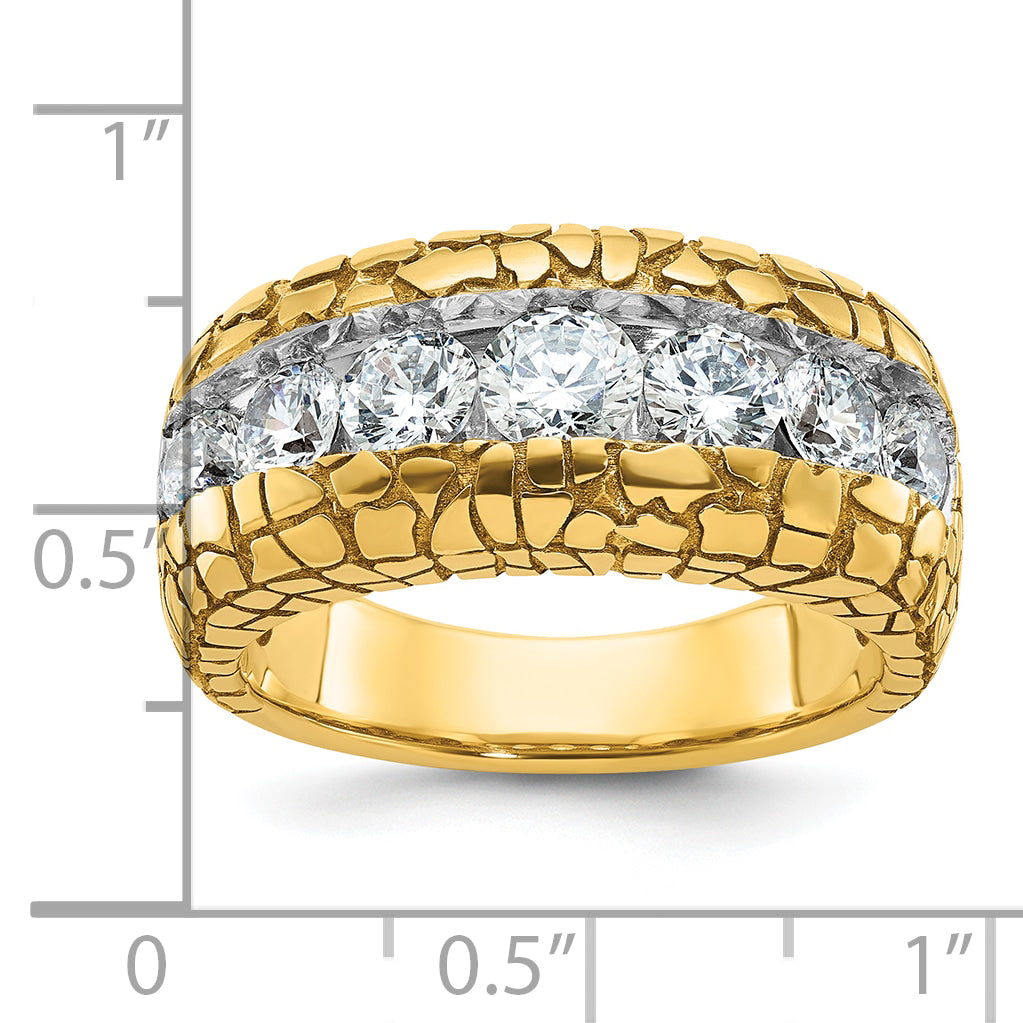 14k Mens 2 carat Diamond 7-Stone Nugget Complete Ring - Sophia Jewelers