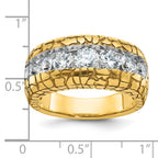 14k Mens 2 carat Diamond 7-Stone Nugget Complete Ring - Sophia Jewelers