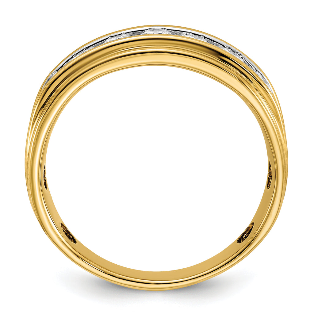 14k Men's Polished 7/8 Carat AA Quality Diamond Ring - Sophia Jewelers