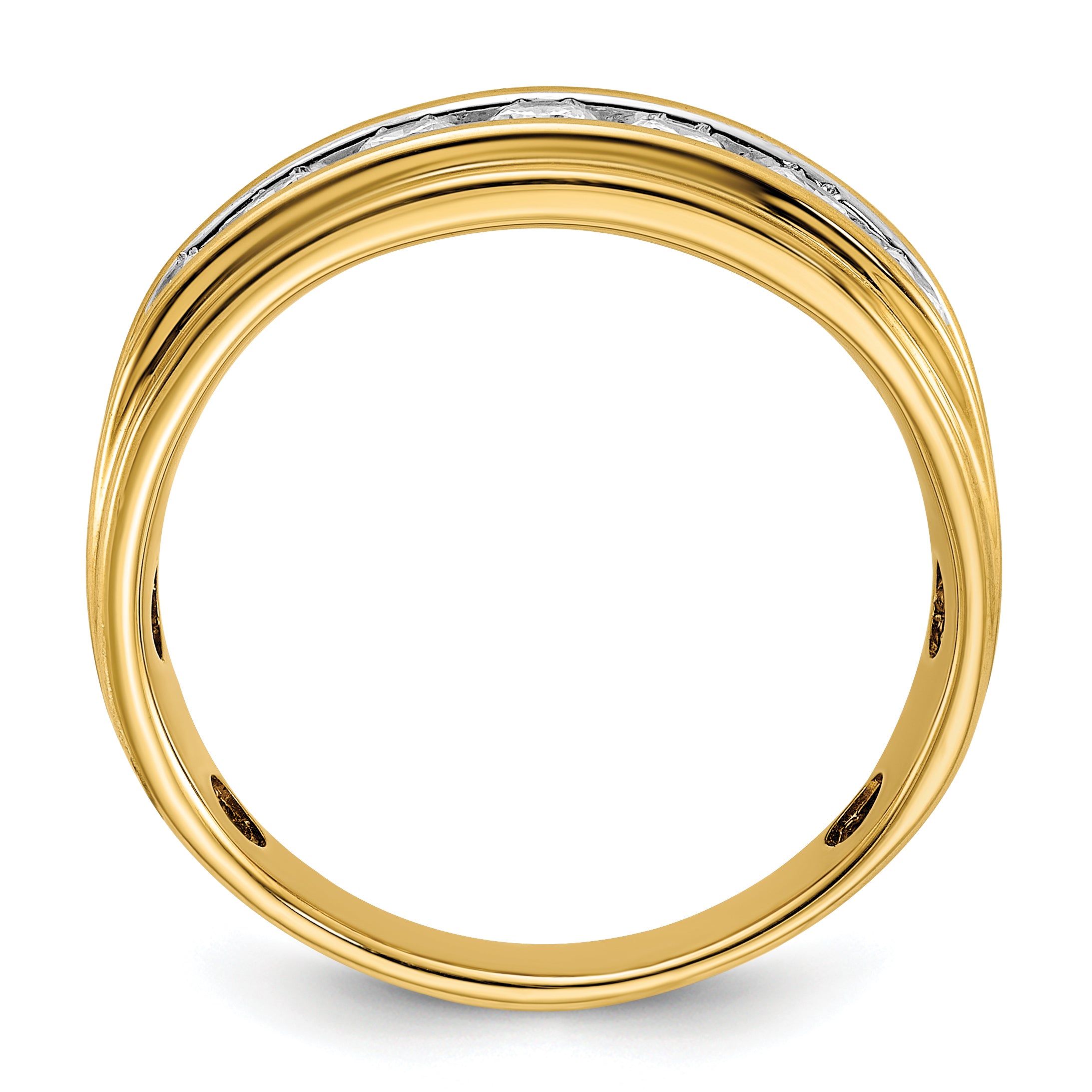 14k Men's Polished 7/8 Carat AA Quality Diamond Ring - Sophia Jewelers