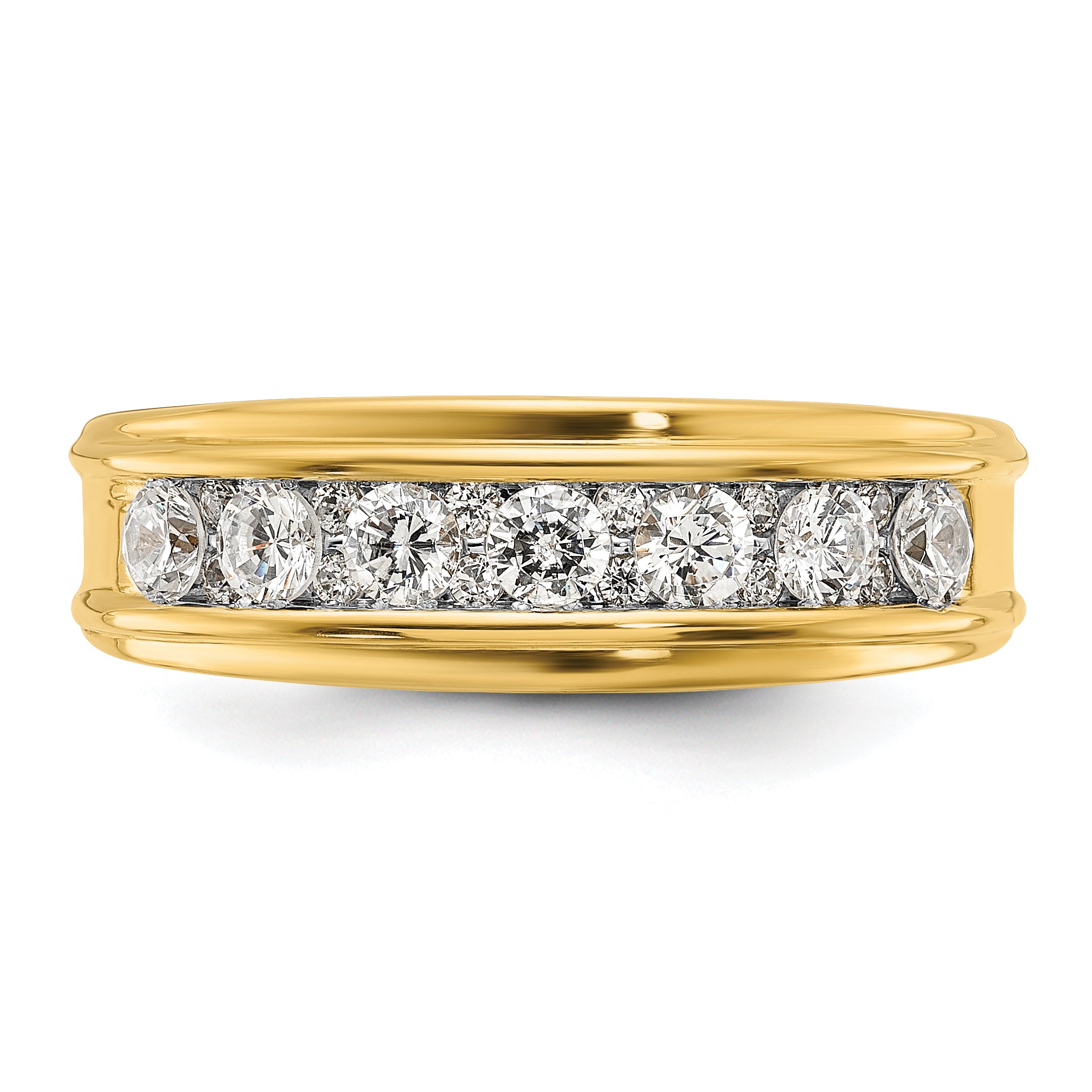 14k Men's Polished 7/8 Carat AA Quality Diamond Ring - Sophia Jewelers