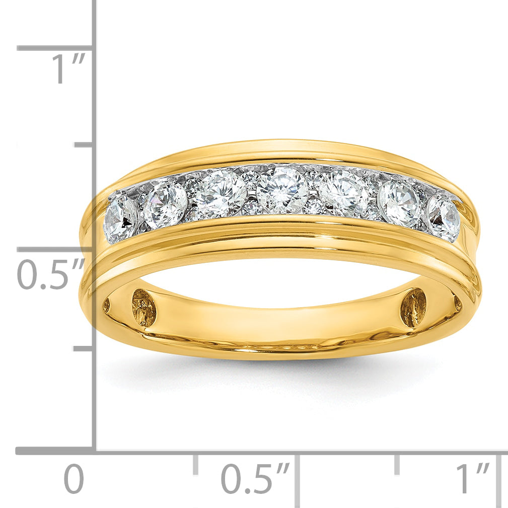 14k Men's Polished 7/8 Carat AA Quality Diamond Ring - Sophia Jewelers