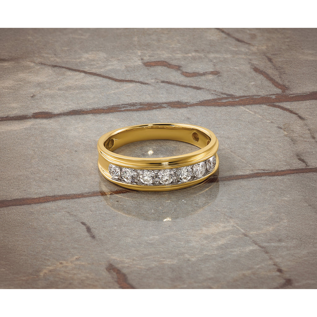 14k Polished Men's Ring Mounting, Mounting Only - Sophia Jewelers
