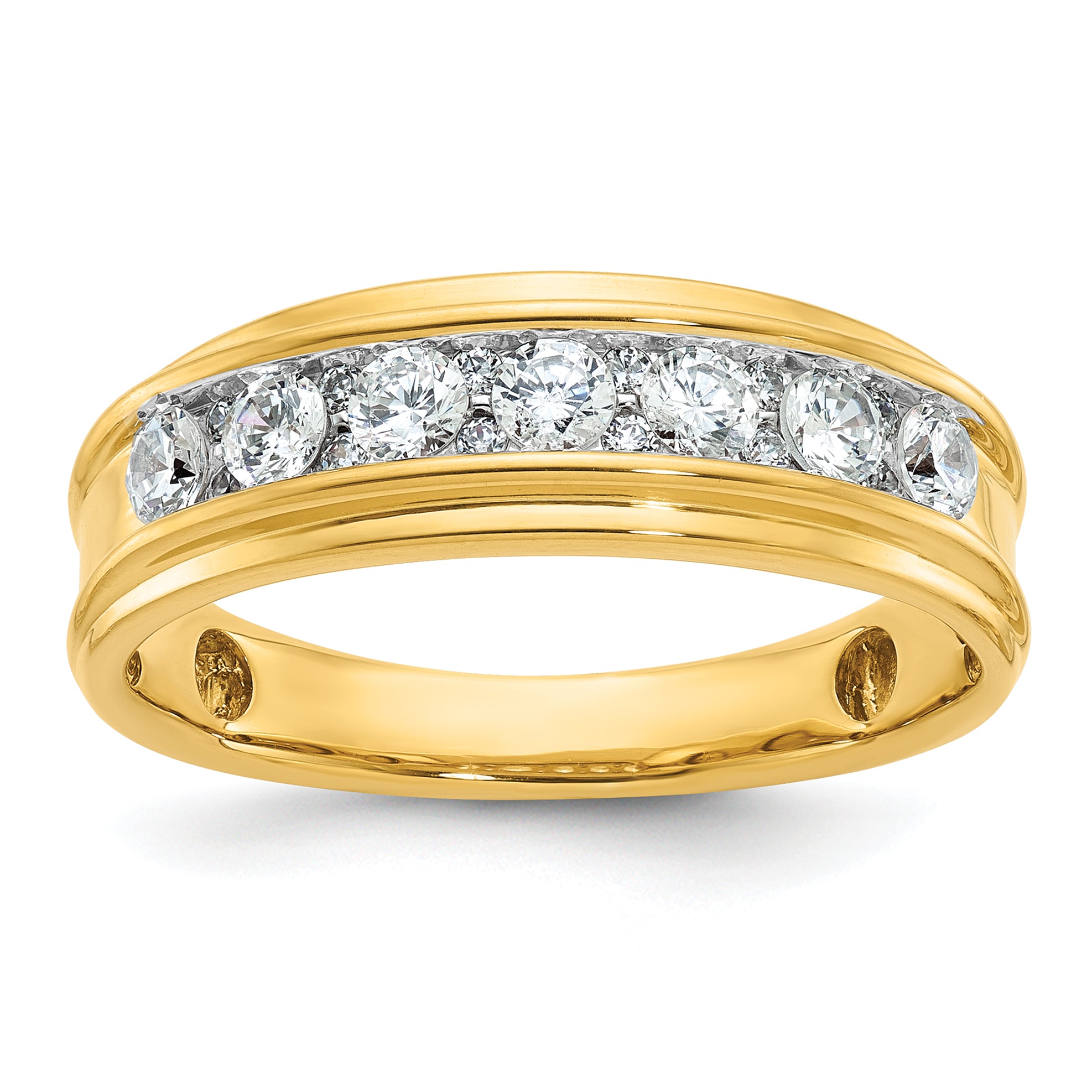 14k Men's Polished 7/8 Carat AA Quality Diamond Ring - Sophia Jewelers