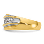 14k Mens Polished and Milgrain Ring Mounting, Mounting Only - Sophia Jewelers