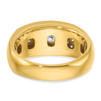 14k Mens Polished and Milgrain Ring Mounting, Mounting Only - Sophia Jewelers
