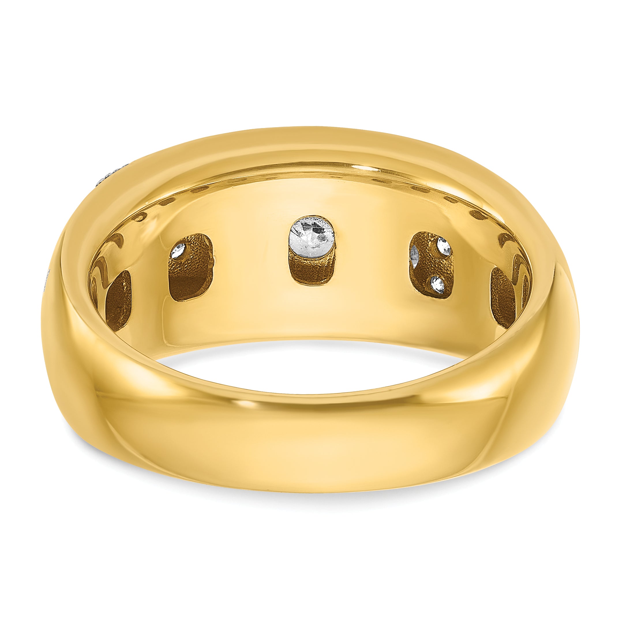 14k Mens Polished and Milgrain Ring Mounting, Mounting Only - Sophia Jewelers
