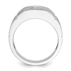 14k White Gold 5/8 carat Lab Grown Diamond VS/SI+ G+ Complete Polished and Satin Men's Ring
