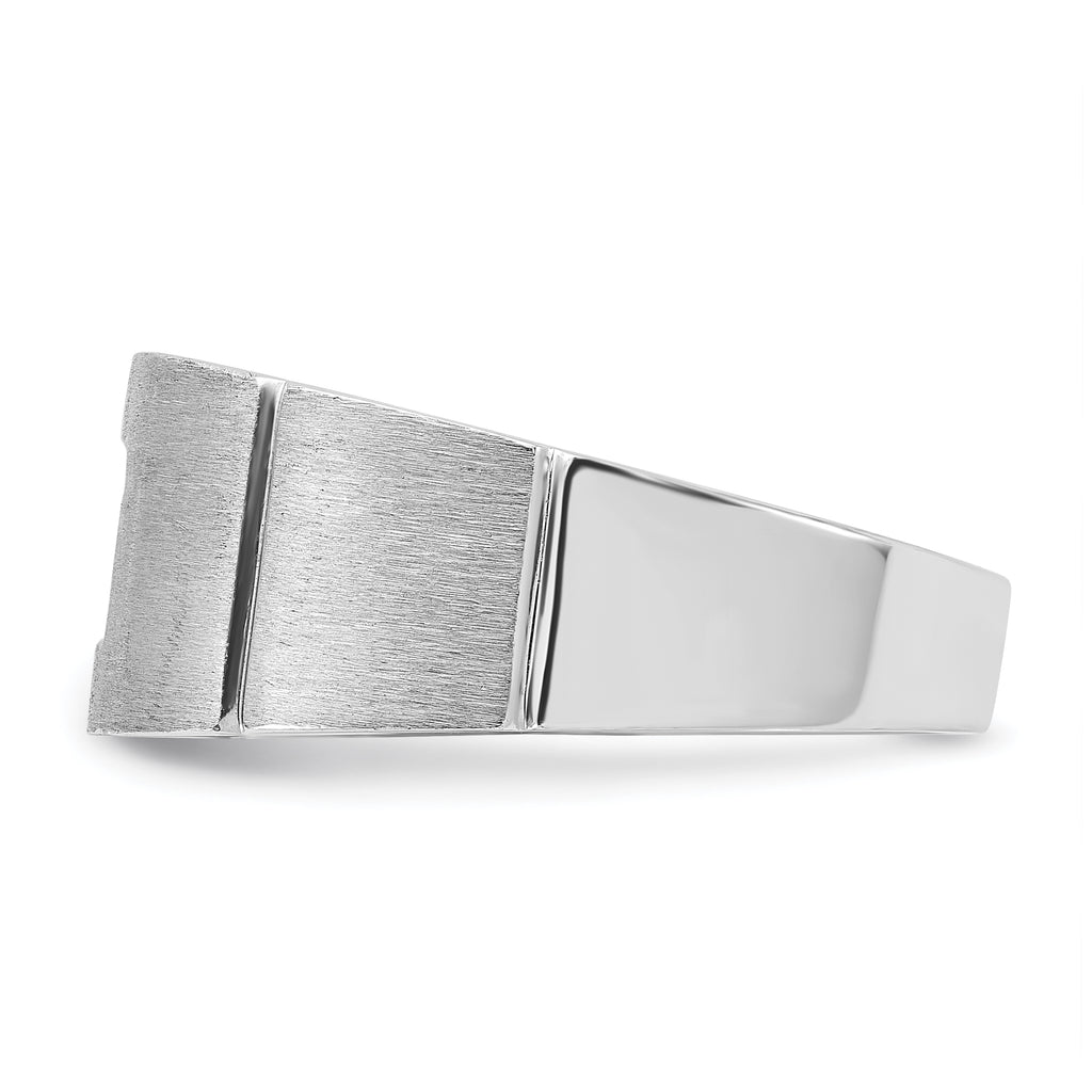 14k White Gold 5/8 carat Lab Grown Diamond VS/SI+ G+ Complete Polished and Satin Men's Ring