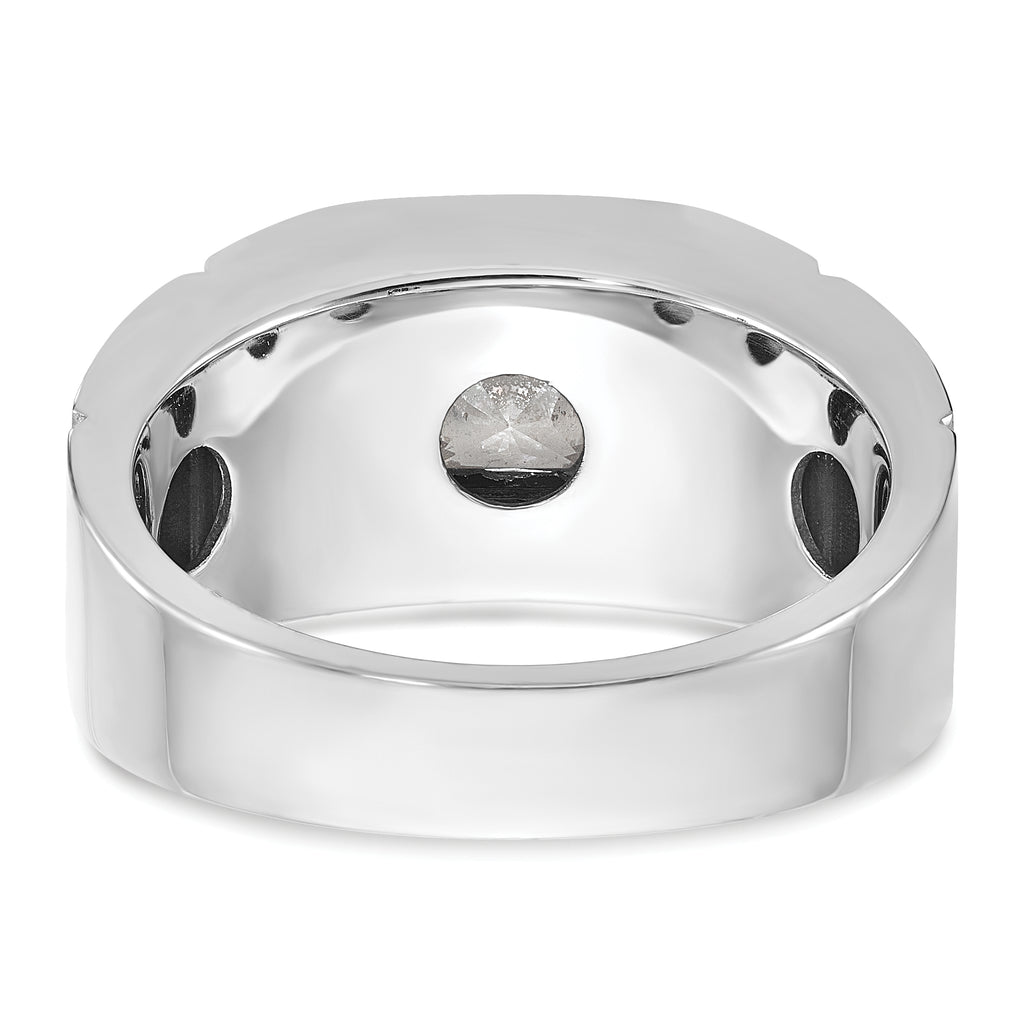 14k White Gold 5/8 carat Lab Grown Diamond VS/SI+ G+ Complete Polished and Satin Men's Ring