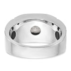 14k White Gold 5/8 carat Lab Grown Diamond VS/SI+ G+ Complete Polished and Satin Men's Ring
