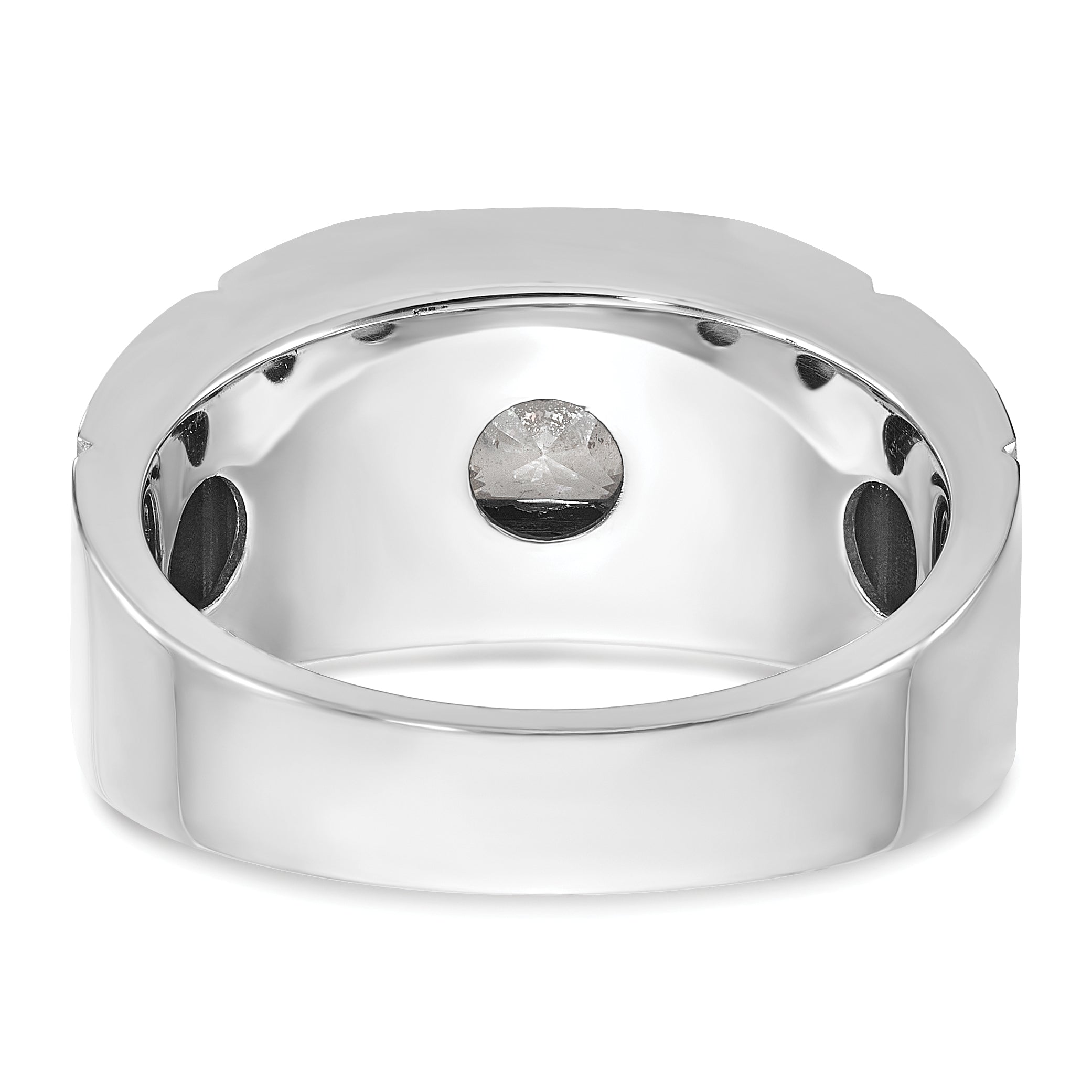 14k White Gold 5/8 carat Lab Grown Diamond VS/SI+ G+ Complete Polished and Satin Men's Ring