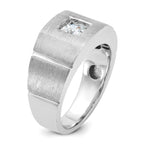 14k White Gold 5/8 carat Lab Grown Diamond VS/SI+ G+ Complete Polished and Satin Men's Ring