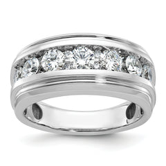 14k White Gold Men's Lab Grown VS/SI FGH Dia Complete Ring - Sophia Jewelers