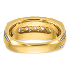 14k with White Rhodium Mens Polished and Milgrain 7-Stone 1 Carat AA Diamond Ring - Sophia Jewelers