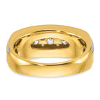 14k Polished and Grooved Mens Channel Ring Mounting, Mounting Only - Sophia Jewelers