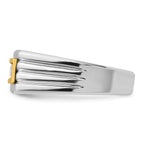 14k Two-tone Men's Polished and Grooved 5-Stone 1/2 Carat AA Quality Diamond Ring - Sophia Jewelers