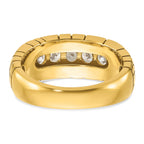 14k Mens Polished and Nugget Texture 7-Stone Ring Mounting, Mounting Only - Sophia Jewelers