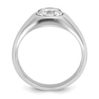 14k White Gold 1 carat Lab Grown Diamond VS/SI+ G+ Round Complete Men's Ring