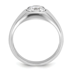 14k White Gold 1 carat Lab Grown Diamond VS/SI+ G+ Round Complete Men's Ring