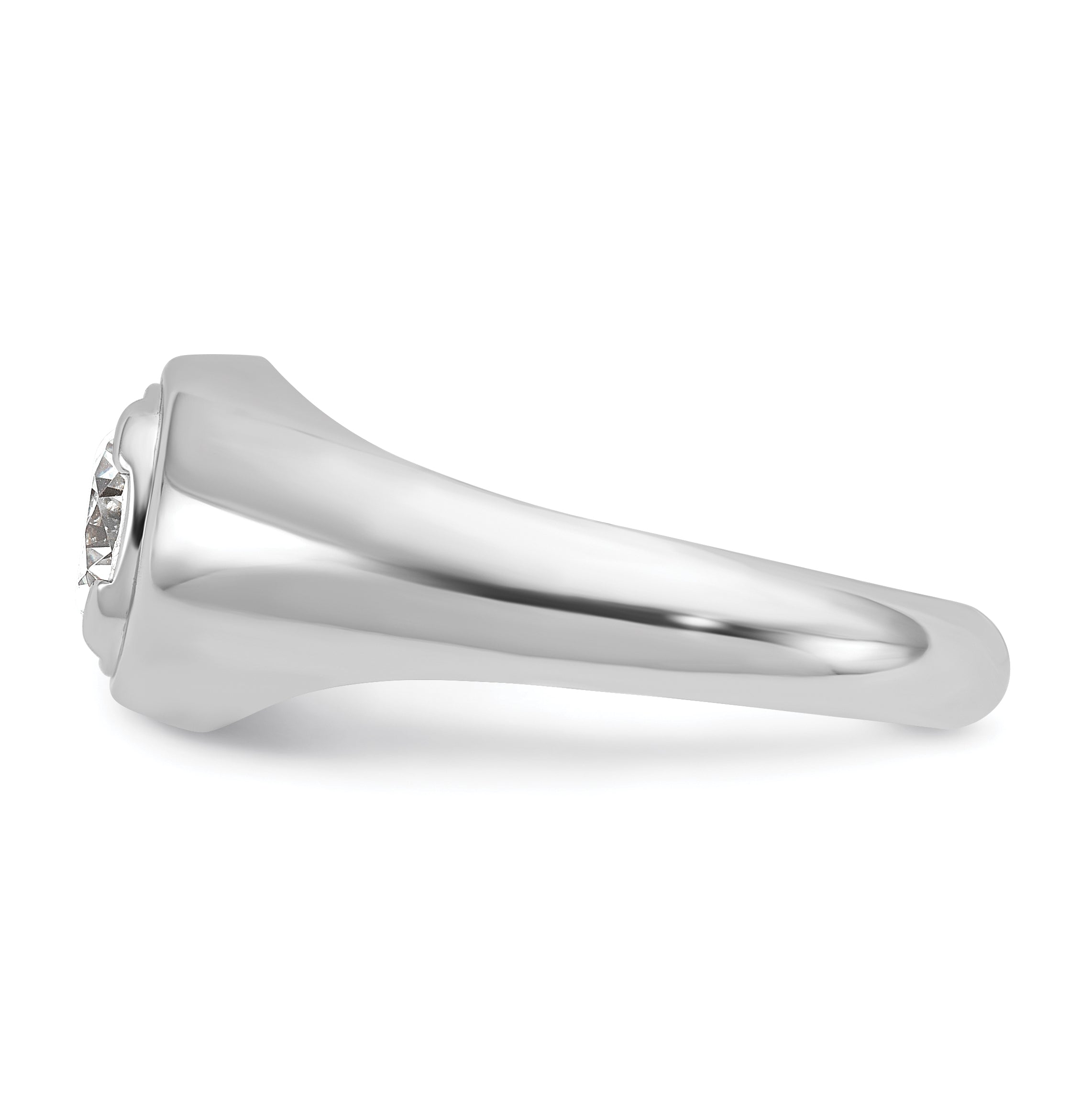 14k White Gold 1 carat Lab Grown Diamond VS/SI+ G+ Round Complete Men's Ring