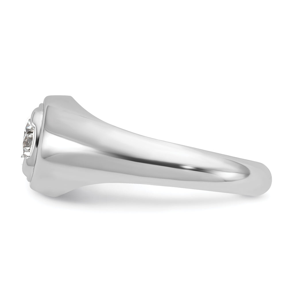 14k White Gold 1 carat Lab Grown Diamond VS/SI+ G+ Round Complete Men's Ring