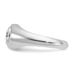 14k White Gold 1 carat Lab Grown Diamond VS/SI+ G+ Round Complete Men's Ring