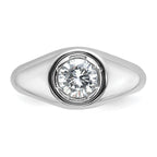 14k White Gold 1 carat Lab Grown Diamond VS/SI+ G+ Round Complete Men's Ring