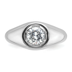 14k White Gold 1 carat Lab Grown Diamond VS/SI+ G+ Round Complete Men's Ring