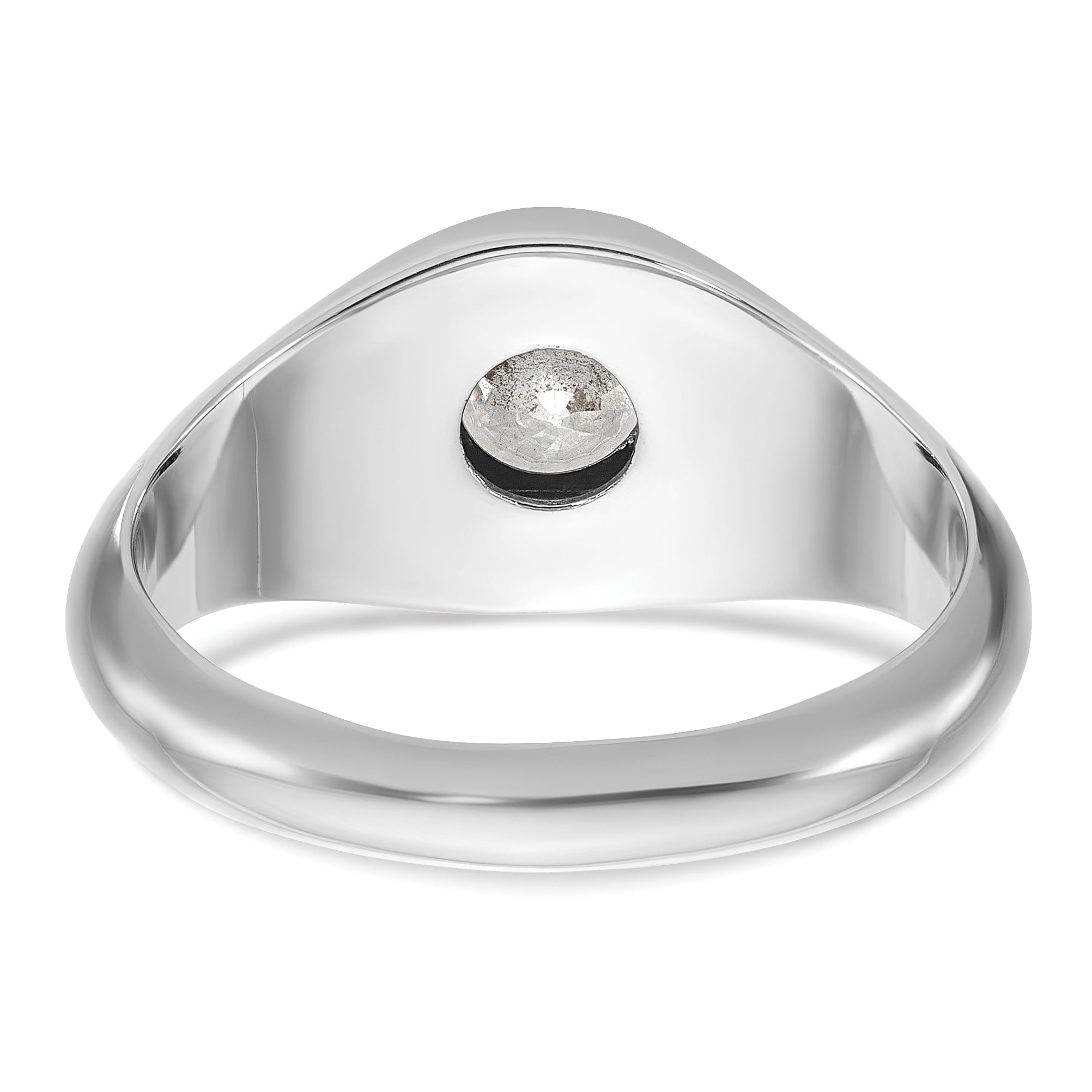 14k White Gold 1 carat Lab Grown Diamond VS/SI+ G+ Round Complete Men's Ring