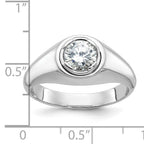 14k White Gold 1 carat Lab Grown Diamond VS/SI+ G+ Round Complete Men's Ring