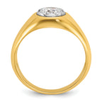 14k 1 carat Lab Grown Diamond VS/SI+ G+ Round Complete Men's Ring
