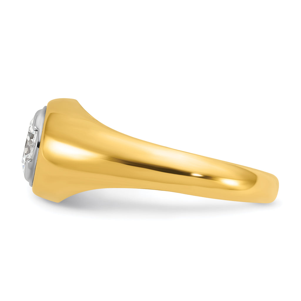 14k 1 carat Lab Grown Diamond VS/SI+ G+ Round Complete Men's Ring