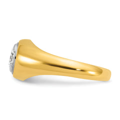 14k 1 carat Lab Grown Diamond VS/SI+ G+ Round Complete Men's Ring